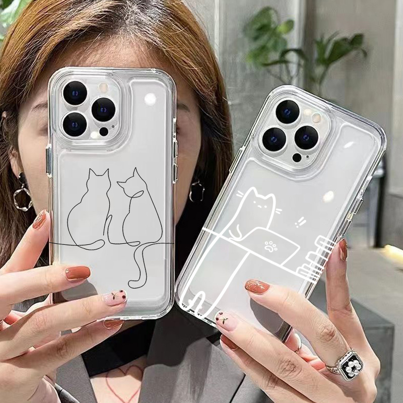 Cute Line Cat Anti-drop Phone  - Phone Cases Xiaomi 15 ulasan dan harga