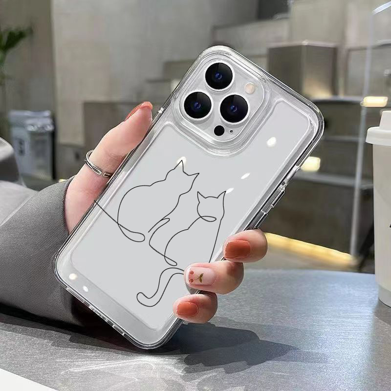 Cute Line Cat Anti-drop Phone  - Phone Cases Xiaomi 15 ulasan dan harga