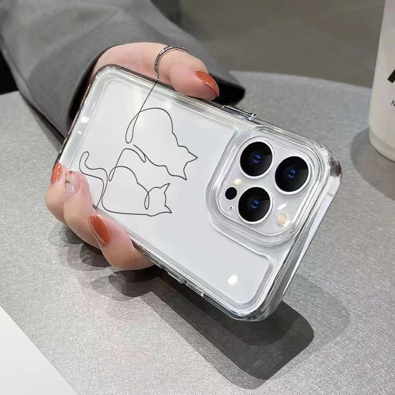Cute Line Cat Anti-drop Phone  - Phone Cases Xiaomi 15 ulasan dan harga