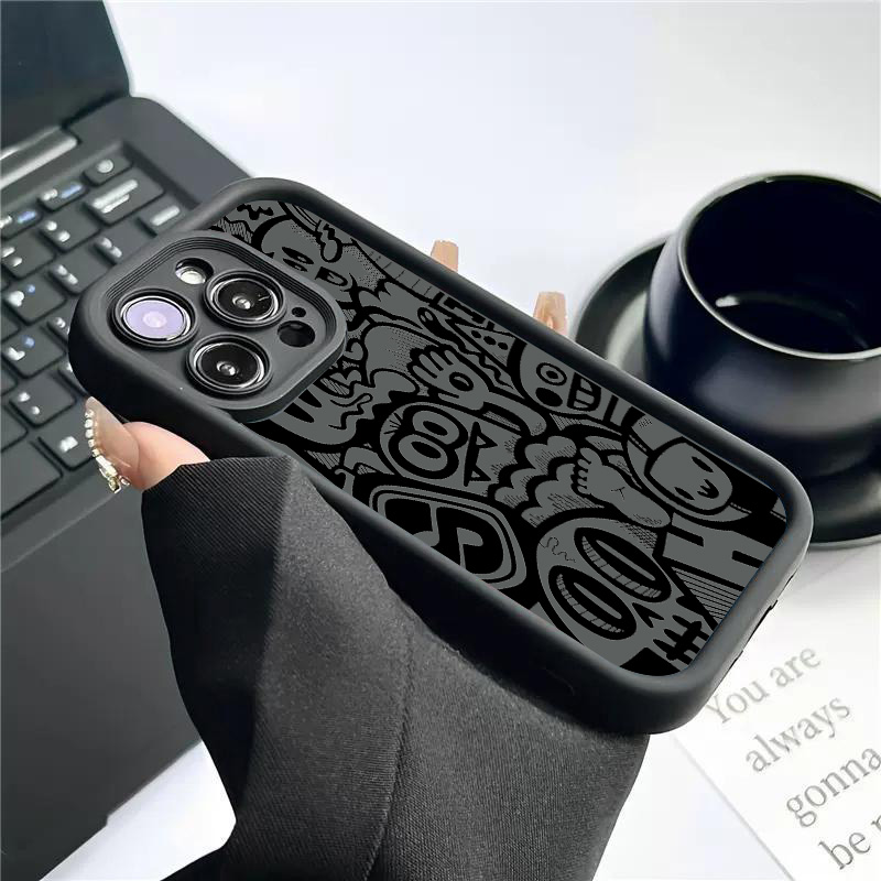 Black Graffiti Phone Case For  - Phone Cases Xr Iphone ulasan dan harga